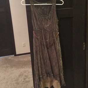 Brown Laced Dress with Tan undergarment
