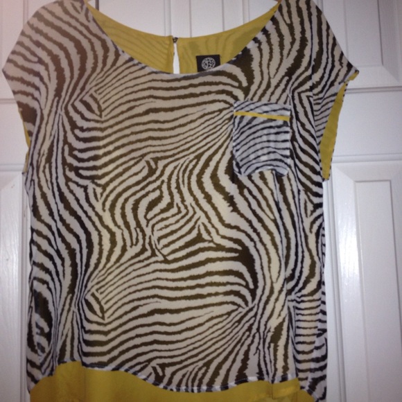 Zebra print top with peep hole in back