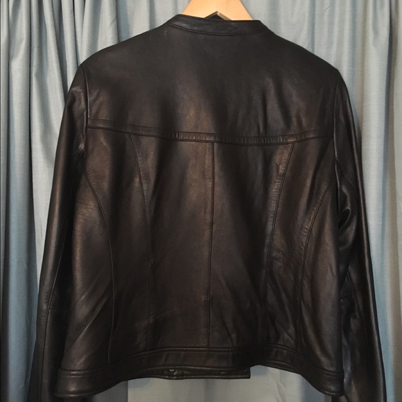 Cole Haan XL black leather jacket... - Picture 2 of 4
