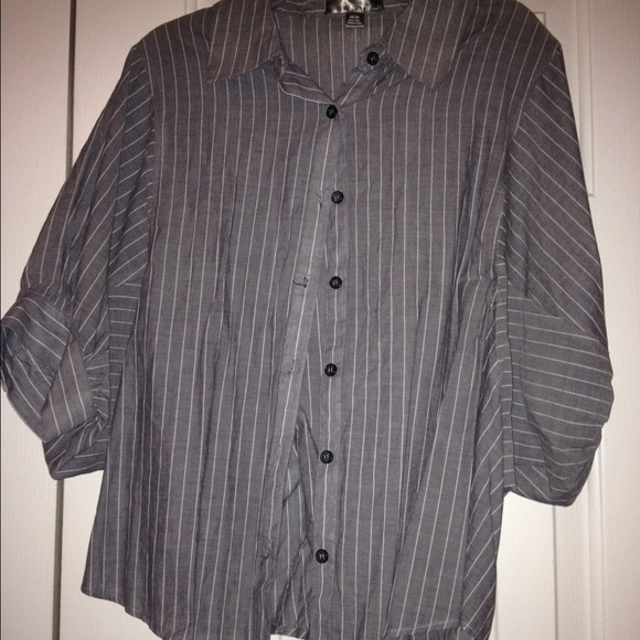 Pin stripe top with detailed back