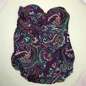 MATERNITY swim top, colorful paisley print sz MED