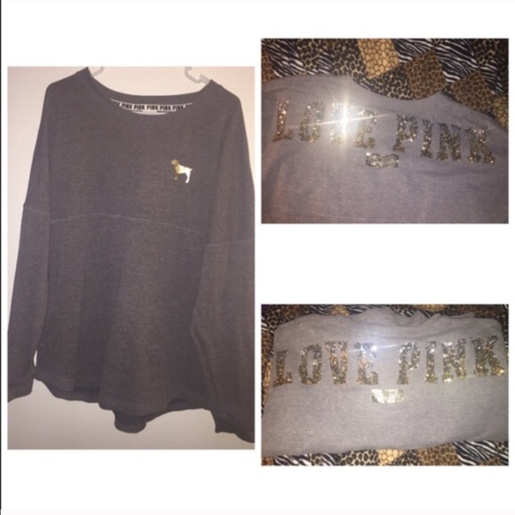 PINK Victoria's Secret Sweaters - bling varsity crew