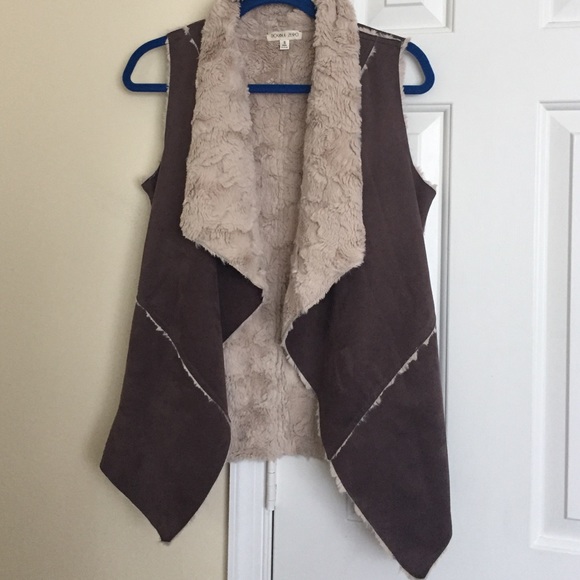Sherpa and suede vest