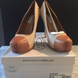 Steve Madden Somone Natural Linen Pumps-8.5 💕
