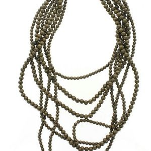 NWOT Chocolate Brown Stranded Statement Necklace