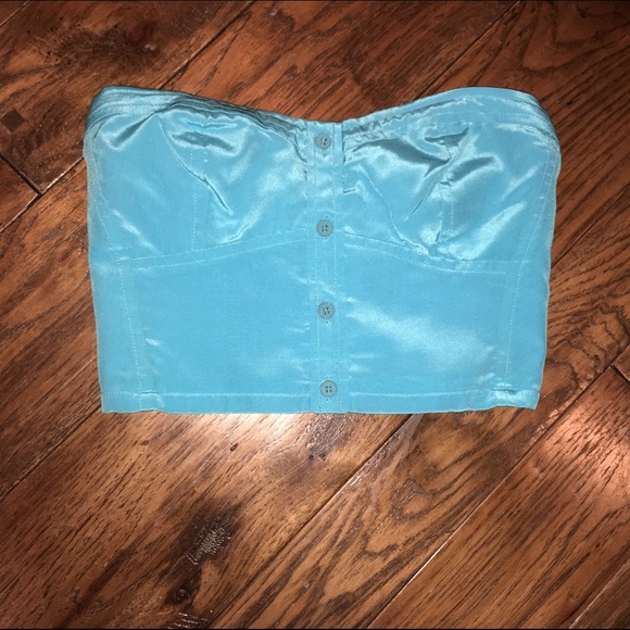 Blue bustier crop top