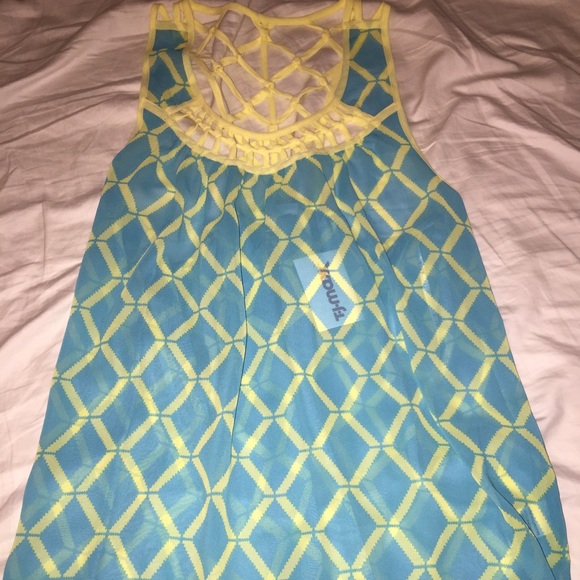 Blue & yellow tank
