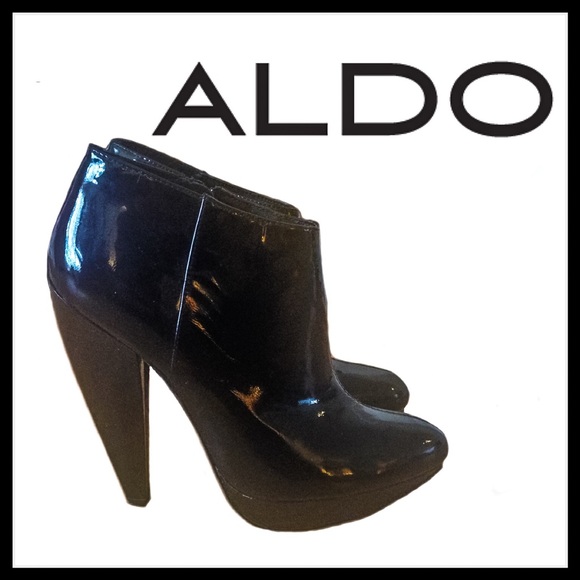 ALDO black patent booties