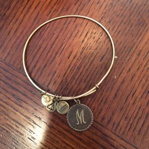 Gold "M" Alex & Ani Bangle