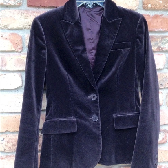 THEORY Plum Velvet Boyfriend Blazer Dinner Jacket