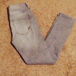 Express distressed skinny jeans