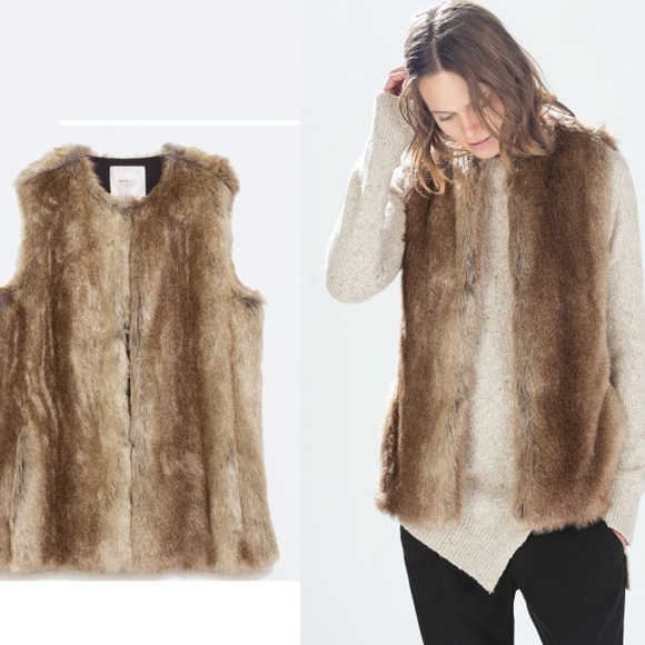 Zara fur vest: never worn