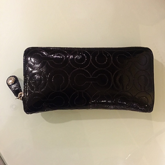 Coach Black Patent Leather Wallet