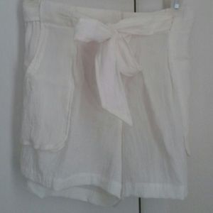White Linen Shorts