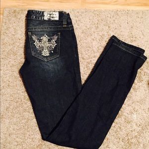 Guess embellished straight leg jeans