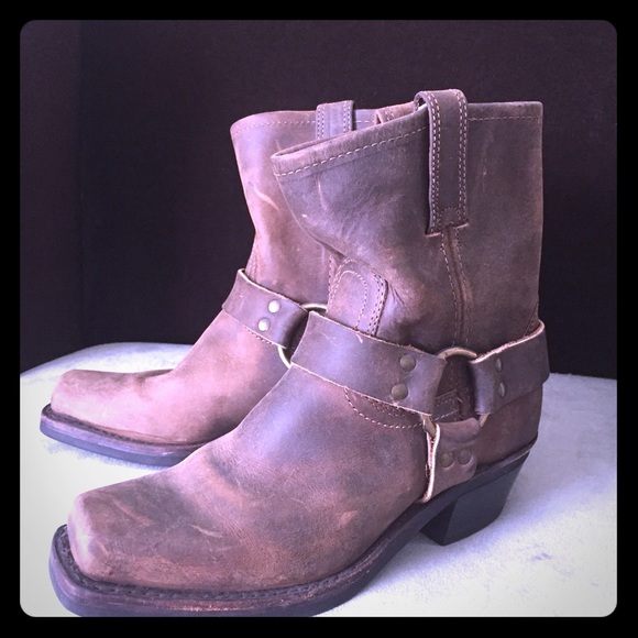 Frye short rustic cowboy boots