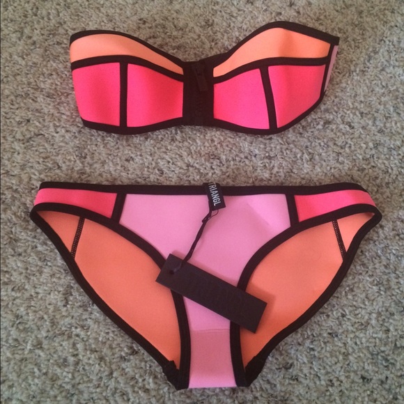 Brand new Triangl bikini with tags and beach bag!!