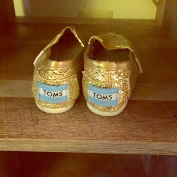 TOMS glitter gold shoe