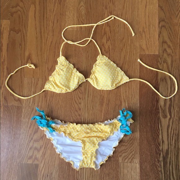 Yellow polka dot bikini