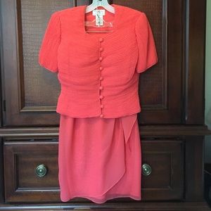 Talbots two-piece semi-formal orange/red dress