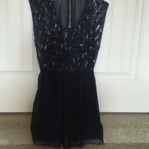 Dark navy blue sequin dress