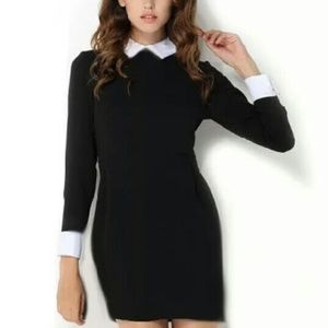 peter pan collar dress large black wednesday