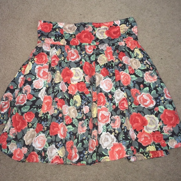 H&M floral skater skirt