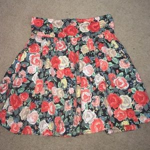 H&M floral skater skirt