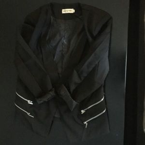 Black zipper detail blazer