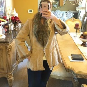 Suede fur coat