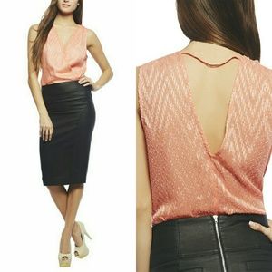 |NEW| Patterned Sheer Chiffon Plunging Bodysuit