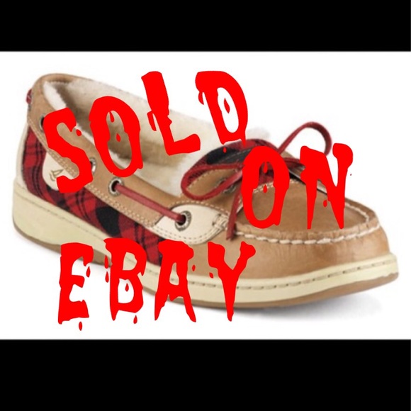 Sperry Top Siders Red Flannel Fur Lined Size 9