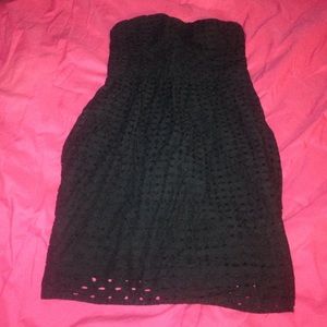 Strapless black dress