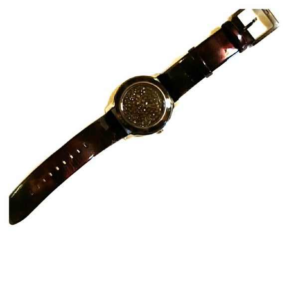 DKNY Chocolate crystal face watch