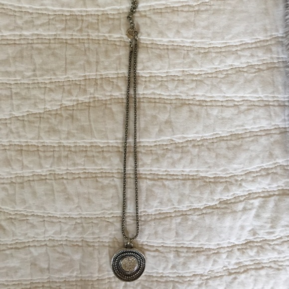 Beautiful silver and pave faux diamond necklace