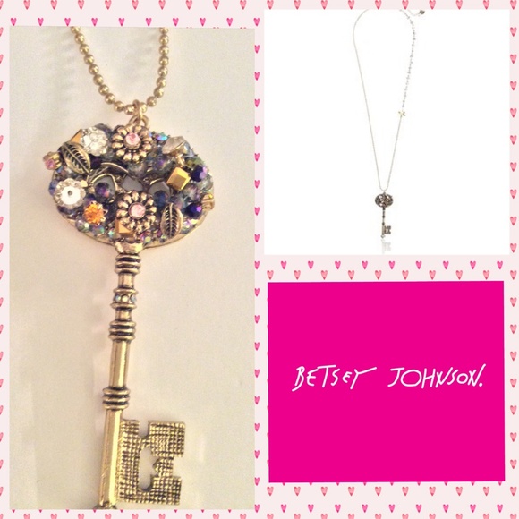 Betsey Johnson "Woven Clusters" Key Long Necklace