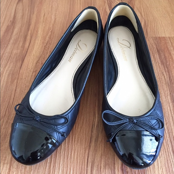 Delman Shoes - Delman Willa Quilted Ballet Flats Leather Patent