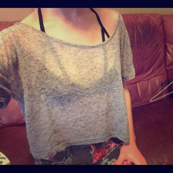 Gray sheer crop top!