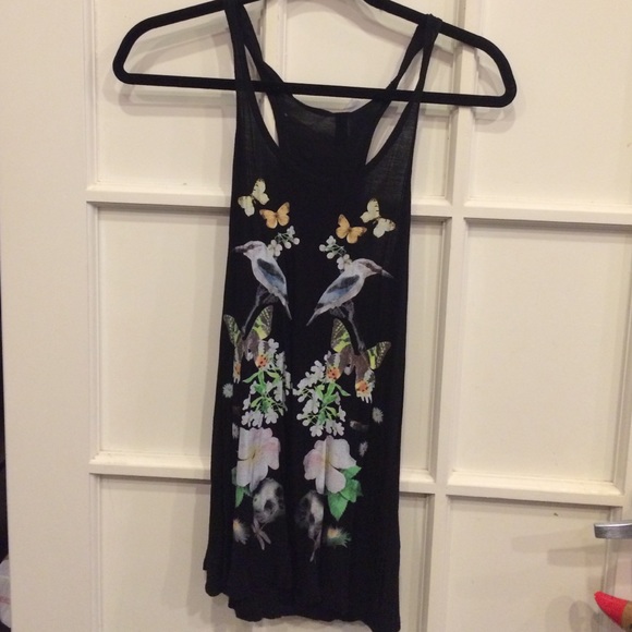 Printed Black H&M Tank Top