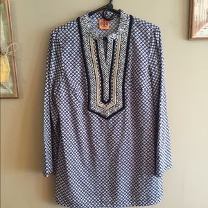 Tory burch blue blouse