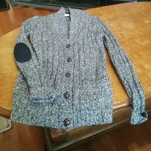 I love H81 button up elbow patch sweater