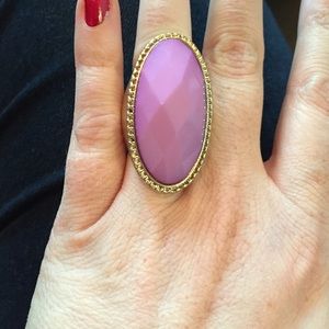 PURLE RING WITH GOLD DETAIL