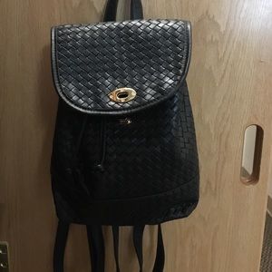 Brandy Melville mini woven black backpack