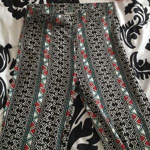 Fitted, flare Aztec pants