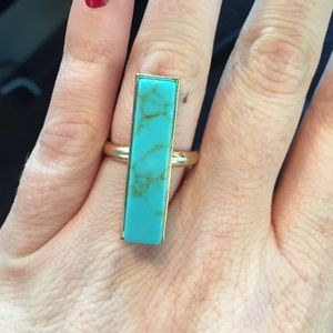 TURQUOISE RING WITH GOLD DETAIL