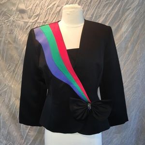Fun Vintage Blazer With Bow