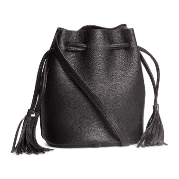 Black Bucket Shoulder Bag