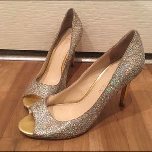 Enzo Angiolini High Heels Silver Gold Glitter 7