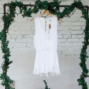 Mumu Riri Romper in White Chiffon