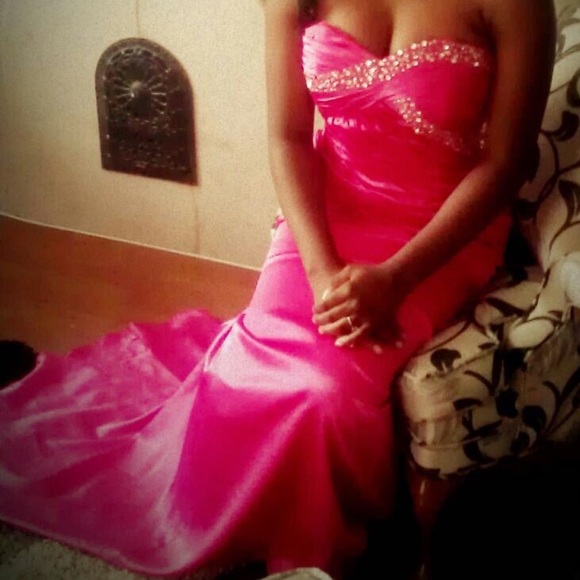 Pink sweetheart corset fit and flare prom dress